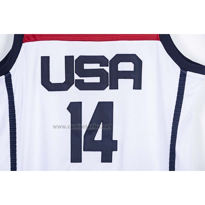 Camiseta USA 2021 Draymond Green #14 Blanco